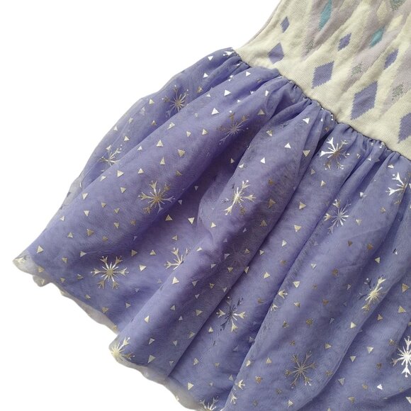Disney Frozen Girls Sweater Dress M 7-8 Elsa Snowflakes Fairy Skirt Cosplay - Picture 4 of 8
